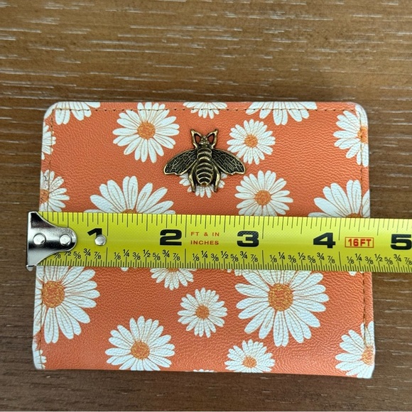 Orange Floral Wallet with Bee Accent - Picture 5 of 6